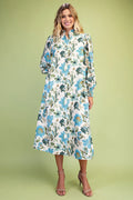 Floral Button Midi Dress