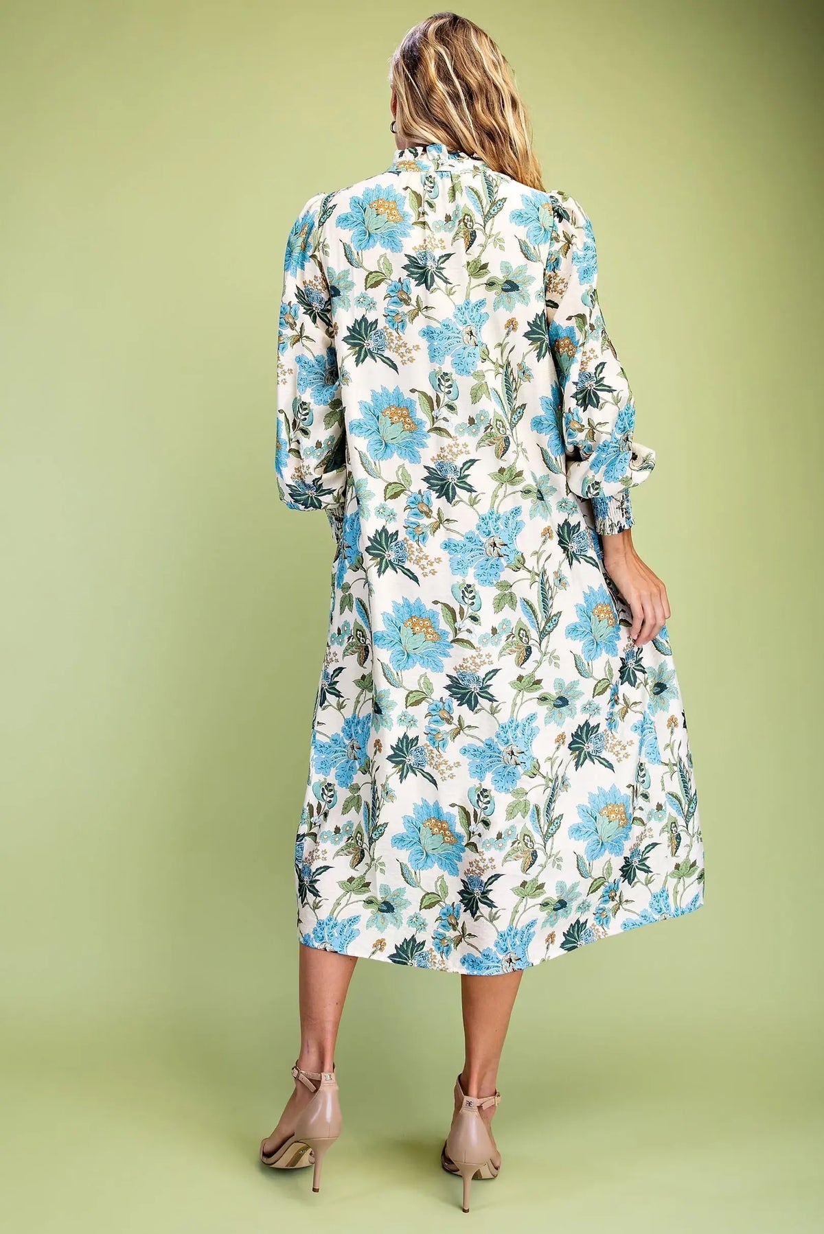 Floral Button Midi Dress