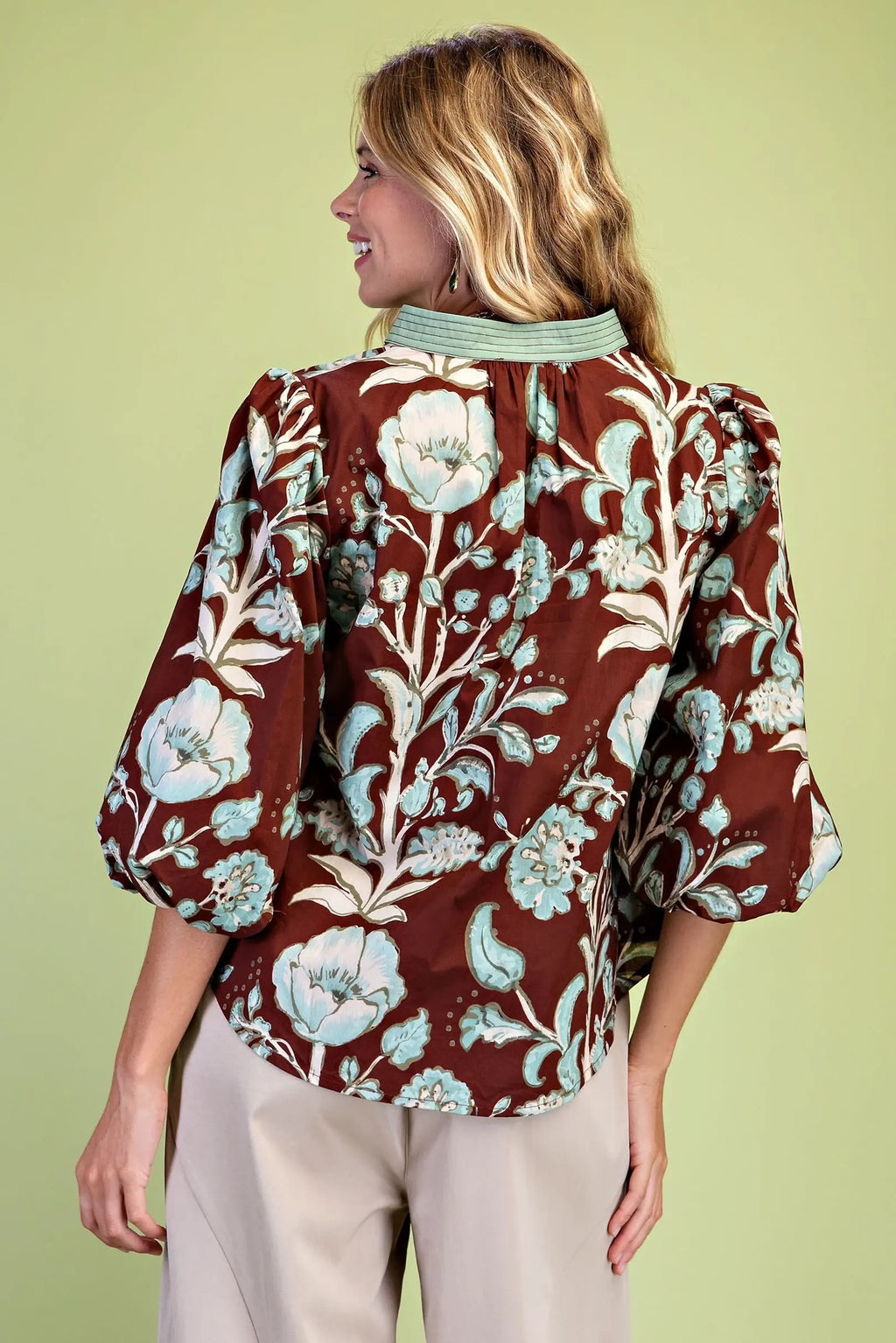 Brown Mix Floral Top