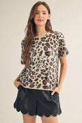 Leopard Sequin Sweater Top