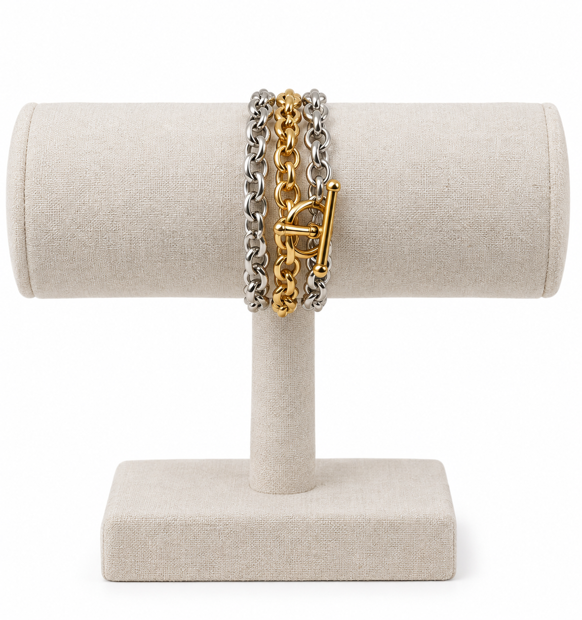 Two Toned Silver and Gold Horsebit Bracelet