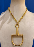 Large Gold Horse Bit Necklace