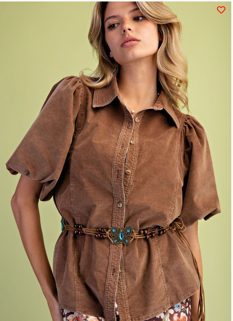 Courduroy Blouse in Mocha