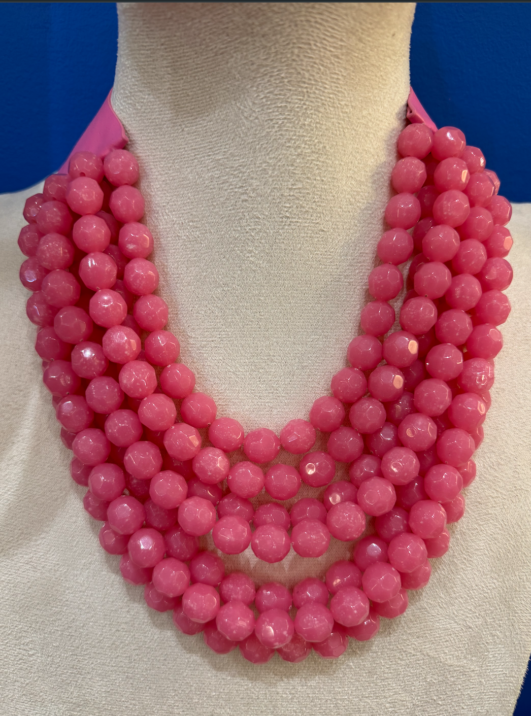 Pink Layered Bead Necklace