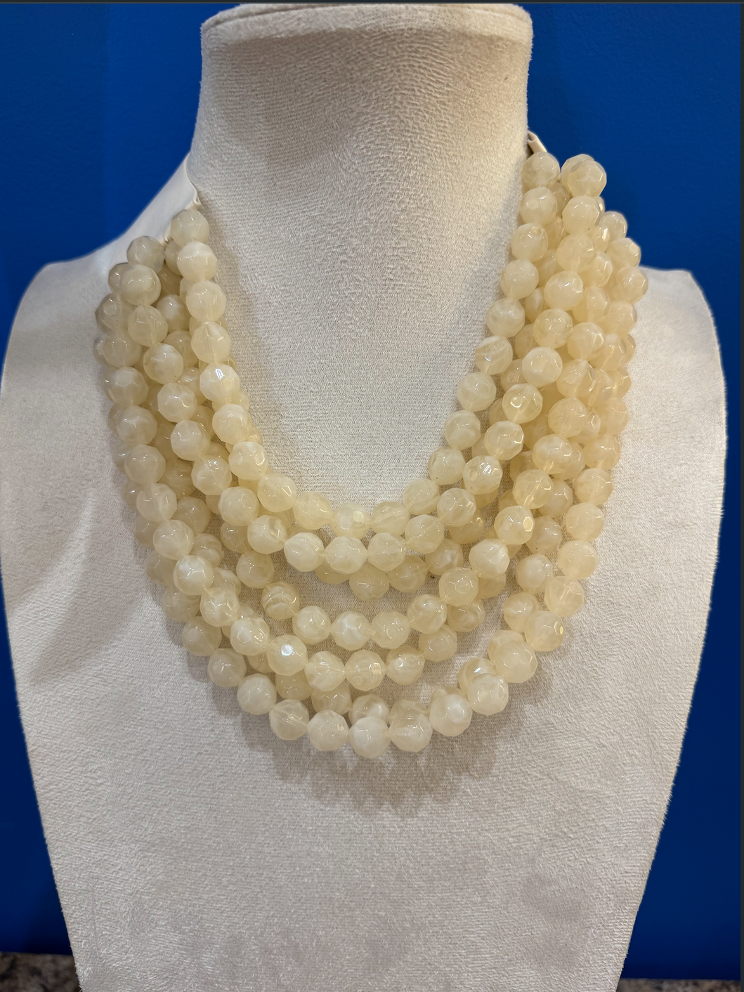 Cream Layered Bead Necklace