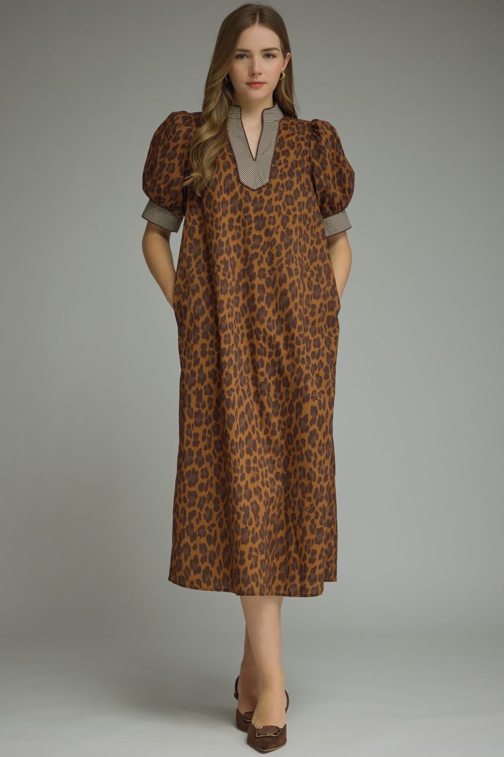Leopard Print Midi Dress