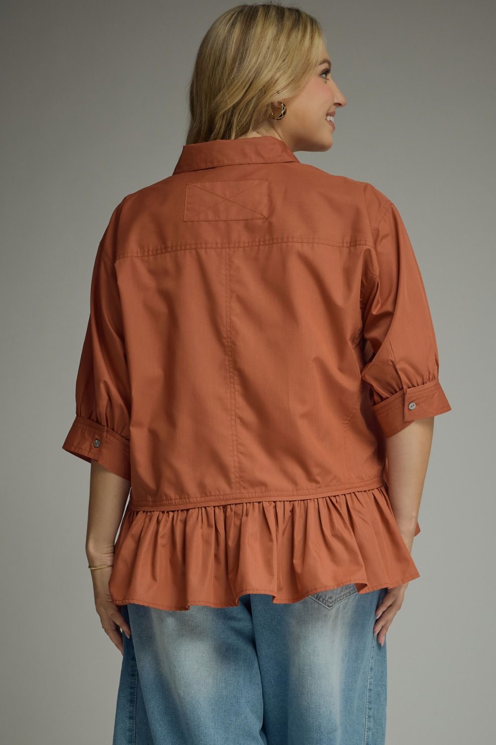Button-Down Ruffle Top