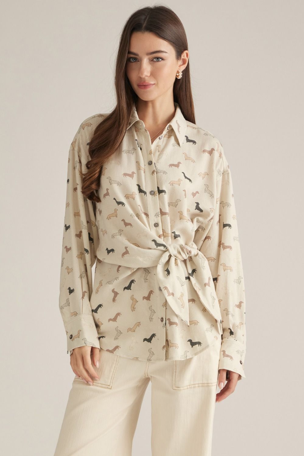 Dachshund Buttoned Long Sleeve