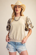 Terry Knit Top in Khaki