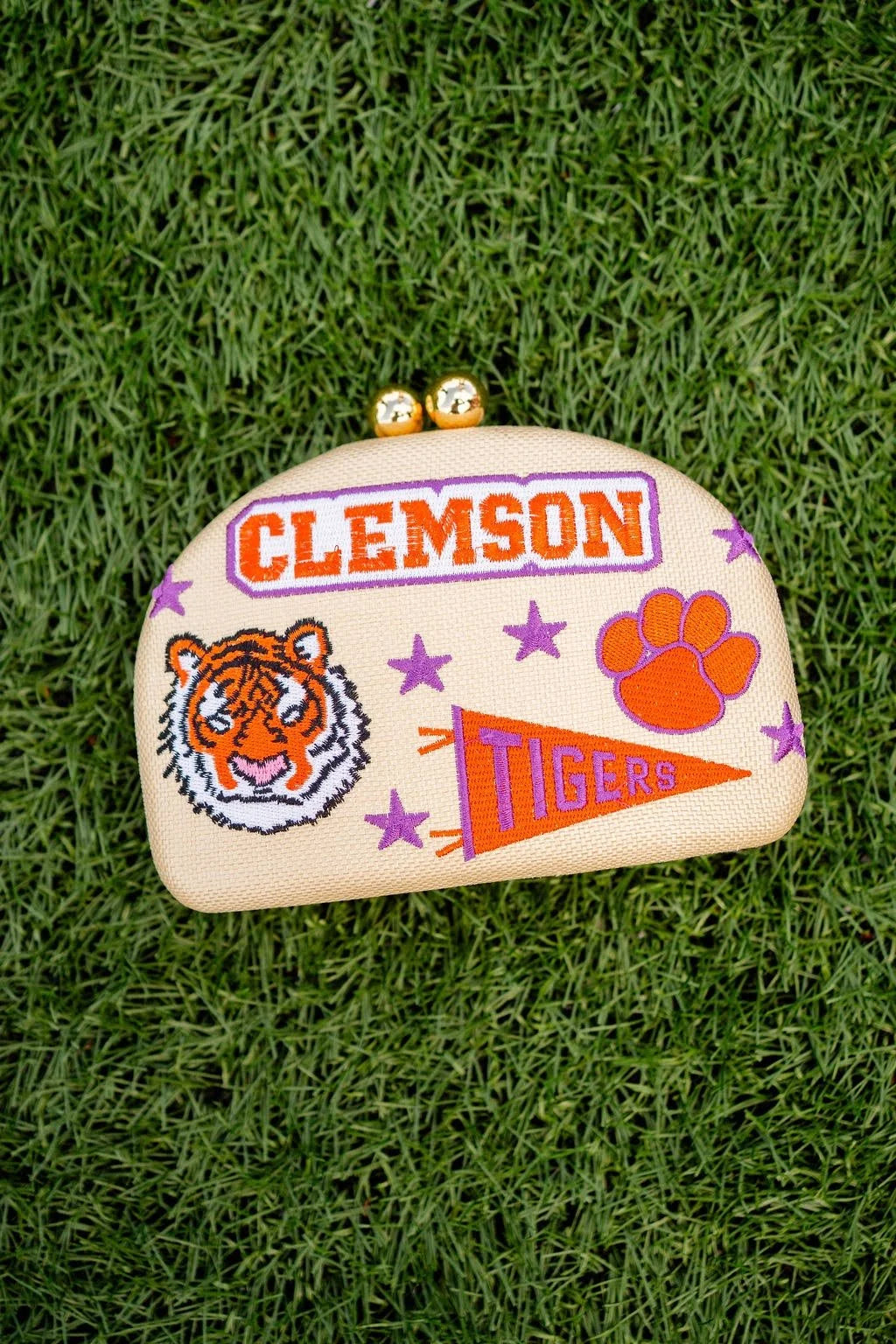 Tigers Embroidered Clutch
