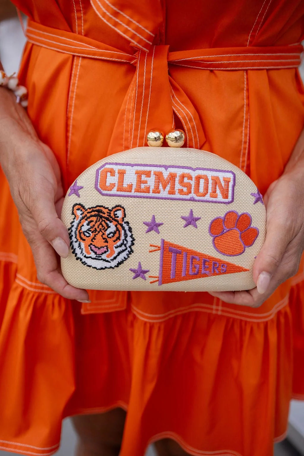 Tigers Embroidered Clutch